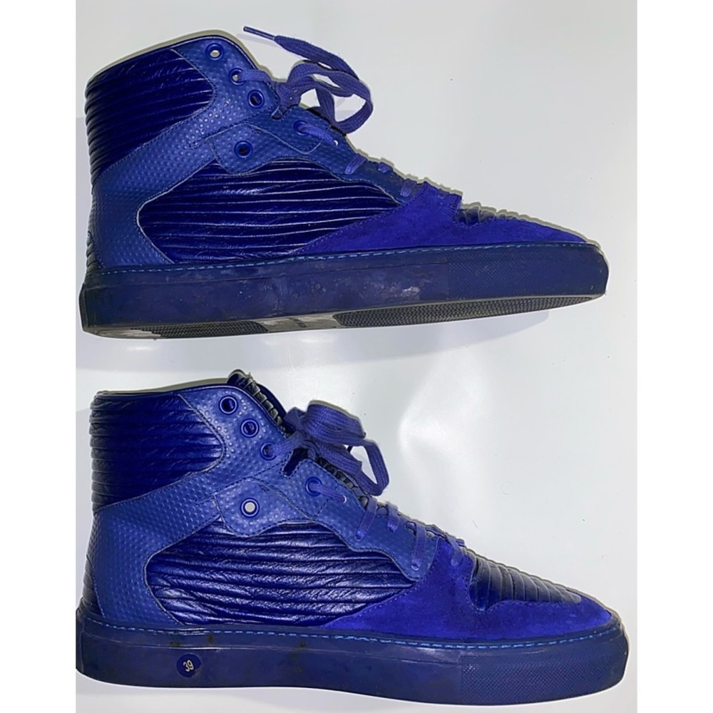 Balenciaga Mens hi Top Pleated Royal Blue Sneaker - Picture 2 of 6